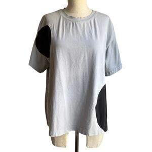 Urban by Alembika Oversized A-Line T-shirt Top Gray Black Circles Women’s Small